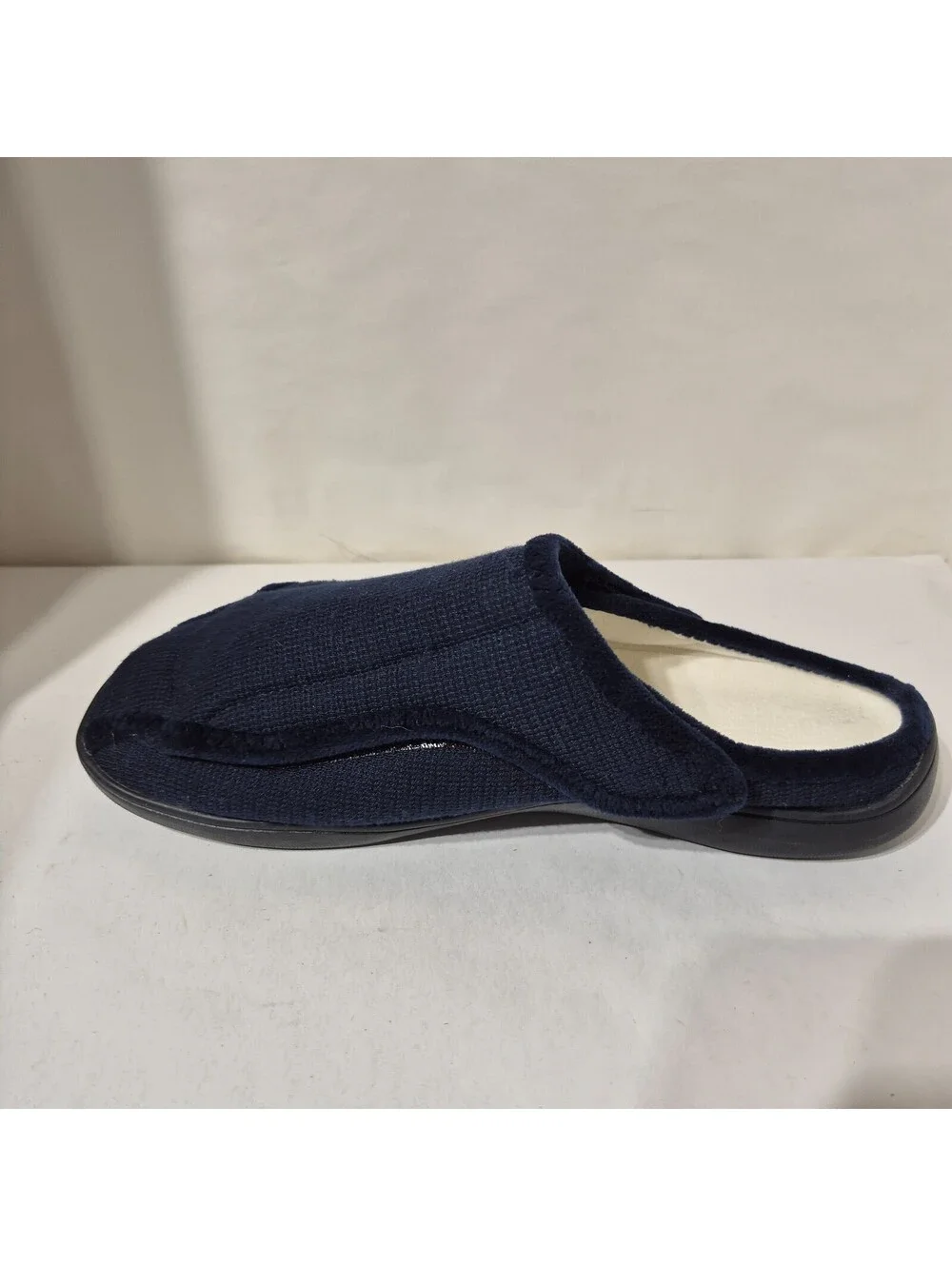 Men's Diabetic Slippers Rubber Sole Indoor Outdoor House Shoes Sz 9 Navy